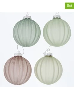 12-delige Set: Kerstballen "Bente" Meerkleurig - Ø 8 Cm