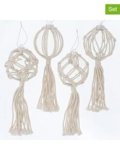 12-delige Set: Kerstballen "Nara" Beige - Ø 9 Cm