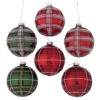 12-delige Set: Kerstballen "Tartan" Groen/rood - Ø 8 Cm -Boltze boltze 12 delige set kerstballen tartan groen rood o 8 cm