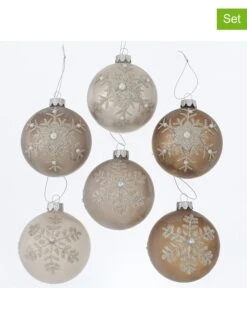 12-delige Set: Kerstballen "Topas" Zilverkleurig/goudkleurig - Ø 8 Cm