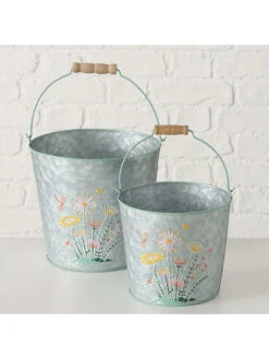 2-delige Set: Bloempotten "Floriana" Zilverkleurig -Boltze boltze 2 delige set bloempotten floriana zilverkleurig 3