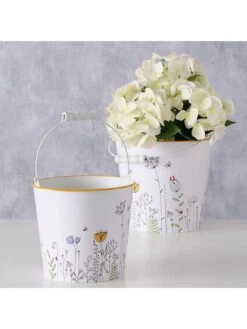 2-delige Set: Bloempotten "Kamilla" Wit -Boltze boltze 2 delige set bloempotten kamilla wit 2