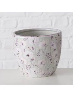 2-delige Set: Bloempotten "Sarah" Grijs/paars -Boltze boltze 2 delige set bloempotten sarah grijs paars 2