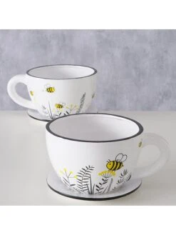 2-delige Set: Bloempotten "Summy" Wit - Ø 17 Cm -Boltze boltze 2 delige set bloempotten summy wit o 17 cm 3