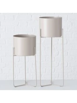 2-delige Set: Bloempotten "Trelli" Crème -Boltze boltze 2 delige set bloempotten trelli creme 1