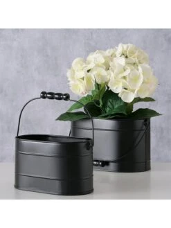 2-delige Set: Bloempotten "Trixi" Zwart -Boltze boltze 2 delige set bloempotten trixi zwart 3