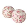 2-delige Set: Decoratieve Ballen "Roselia" Wit/roze - Ø 20 Cm
