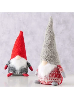 2-delige Set: Decoratieve Figuren "Flopsy" Rood/grijs - (H)51 Cm -Boltze boltze 2 delige set decoratieve figuren flopsy rood grijs h 51 cm 5