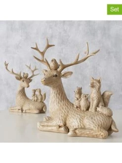 2-delige Set: Decoratieve Figuren "Miralo" Lichtbruin - (B)22 X (H)24 Cm