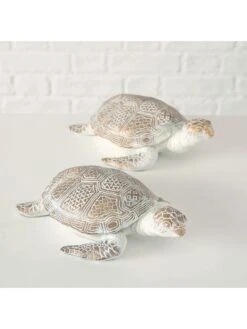 Boltze -Boltze boltze 2 delige set decoratieve figuren quila goudkleurig h 7 5 cm 1