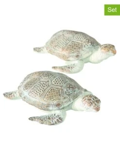 Boltze 23 2-delige Set: Decoratieve Figuren "Quila" Goudkleurig - (H)7,5 Cm