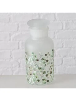 2-delige Set: Decoratieve Flessen "Eukana" Transparant/groen - (H)18 X Ø 8 Cm -Boltze boltze 2 delige set decoratieve flessen eukana transparant groen h 18 x o 8 cm 2