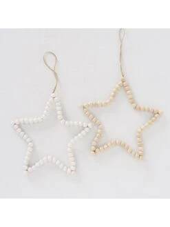 2-delige Set: Decoratieve Hangers "Beads" Wit/beige - (L)28 Cm -Boltze boltze 2 delige set decoratieve hangers beads wit beige l 28 cm 3