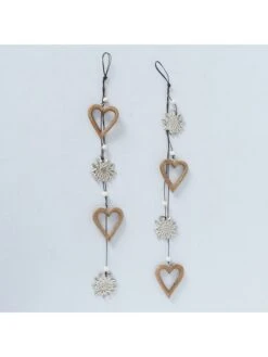 2-delige Set: Decoratieve Hangers Lichtbruin/zilverkleurig - (L)63 Cm -Boltze boltze 2 delige set decoratieve hangers lichtbruin zilverkleurig l 63 cm 3