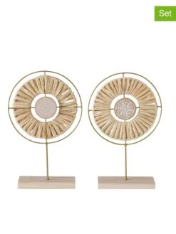 2-delige Set: Decoratieve Objecten "Aylin" Beige - (B)23 X (H)36 Cm