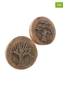 2-delige Set: Decoratieve Objecten "Forstrup" Bruin - Ø 28 Cm