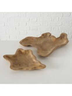 2-delige Set: Decoratieve Schalen "Catu" Lichtbruin - (L)35 X (B)35 Cm -Boltze boltze 2 delige set decoratieve schalen catu lichtbruin l 35 x b 35 cm 3