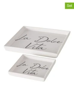 2-delige Set: Decoratieve Schalen "Dolce Vita" Wit/zwart