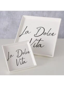 2-delige Set: Decoratieve Schalen "Dolce Vita" Wit/zwart -Boltze boltze 2 delige set decoratieve schalen dolce vita wit zwart 3