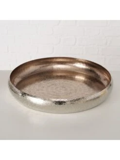 2-delige Set: Decoratieve Schalen "Laccia" Zilverkleurig -Boltze boltze 2 delige set decoratieve schalen laccia zilverkleurig 2