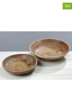2-delige Set: Decoratieve Schalen "Michel" Naturel