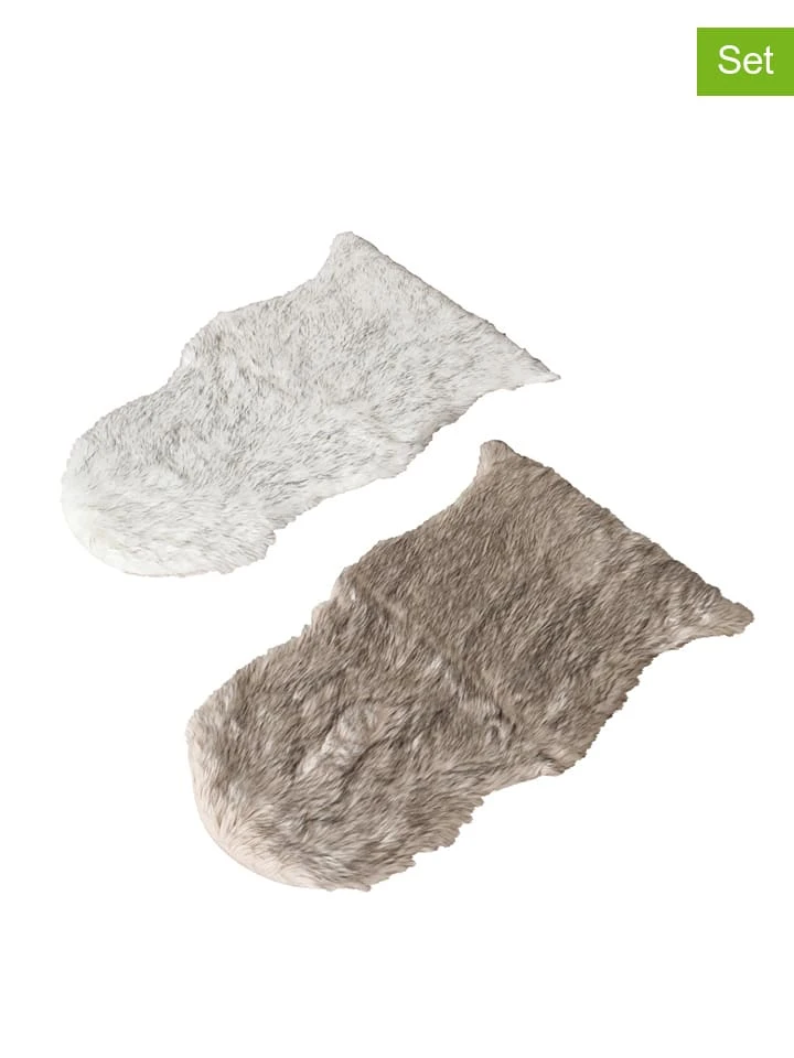 2-delige Set: Decoratieve Vachten "Furano" Crème/lichtbruin - (L)102 X (B)65 Cm 3 2-delige Set: Decoratieve Vachten "Furano" Crème/lichtbruin - (L)102 X (B)65 Cm