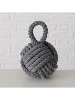 2-delige Set: Deurstoppers "Zuber" Grijs/wit - (H)23 X Ø 15 Cm -Boltze boltze 2 delige set deurstoppers zuber grijs wit h 23 x o 15 cm 2