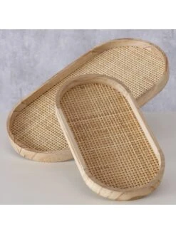 2-delige Set: Dienbladen "Ceres" Naturel -Boltze boltze 2 delige set dienbladen ceres naturel 4