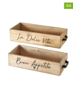 2-delige Set: Dienbladen "Cucina" Naturel