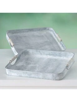 2-delige Set: Dienbladen "Laska" Mintgroen -Boltze boltze 2 delige set dienbladen laska mintgroen 6