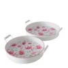 2-delige Set: Dienbladen "Melina" Wit/roze