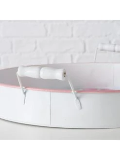 2-delige Set: Dienbladen "Melina" Wit/roze -Boltze boltze 2 delige set dienbladen melina wit roze 2