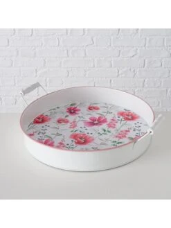 2-delige Set: Dienbladen "Melina" Wit/roze -Boltze boltze 2 delige set dienbladen melina wit roze 3