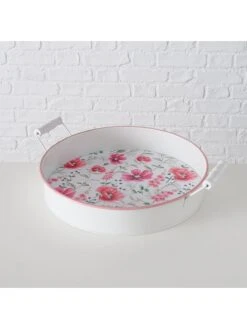 2-delige Set: Dienbladen "Melina" Wit/roze -Boltze boltze 2 delige set dienbladen melina wit roze 4