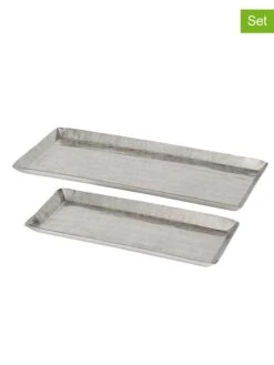 2-delige Set: Dienbladen "Passia" Zilverkleurig