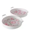 2-delige Set: Dienbladen "Roselia" Wit/roze -Boltze boltze 2 delige set dienbladen roselia wit roze