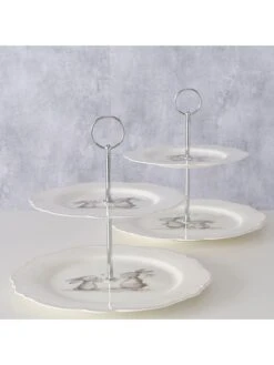 2-delige Set: Etagères "Knuffi" Wit - (H)23 X Ø 27 Cm -Boltze boltze 2 delige set etageres knuffi wit h 23 x o 27 cm 5