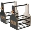 2-delige Set: Flessendragers "Grillhouse" Zwart - (B)29 X (H)33 X (D)18 Cm -Boltze boltze 2 delige set flessendragers grillhouse zwart b 29 x h 33 x d 18 cm