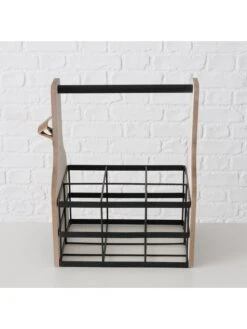 2-delige Set: Flessendragers "Grillhouse" Zwart - (B)29 X (H)33 X (D)18 Cm -Boltze boltze 2 delige set flessendragers grillhouse zwart b 29 x h 33 x d 18 cm 4