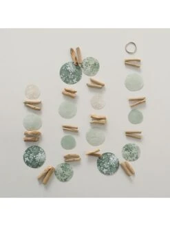 2-delige Set: Guirlandes "Peona" Lichtblauw/lichtbruin - (L)180 Cm -Boltze boltze 2 delige set guirlandes peona lichtblauw lichtbruin l 180 cm 3