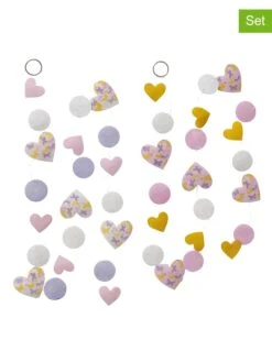 2-delige Set: Guirlandes "Vanessa" Wit/oranje/lichtroze - (L)180 Cm