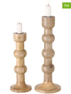 2-delige Set: Kaarshouders "Bubbles" Lichtbruin