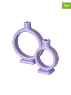 2-delige Set: Kaarshouders "Valongo" Paars