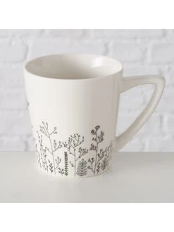 2-delige Set: Koppen "Bloma" Wit/zwart - 300 Ml -Boltze boltze 2 delige set koppen bloma wit zwart 300 ml 2