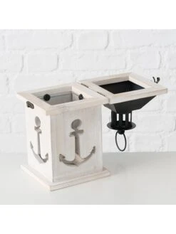 2-delige Set: Lantaarns "Acora" Beige/wit - (B)13 X (H)24 X (D)12 Cm -Boltze boltze 2 delige set lantaarns acora beige wit b 13 x h 24 x d 12 cm 2