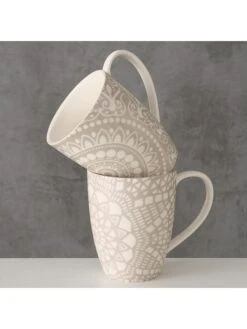 2-delige Set: Mokken "Shanaya" Beige - 330 Ml -Boltze boltze 2 delige set mokken shanaya beige 330 ml 4