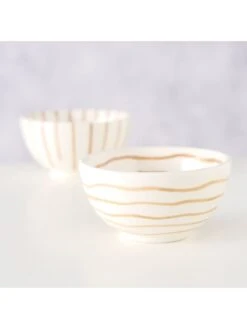 2-delige Set: Mueslikommen "Bluya" Wit/goudkleurig - 110 Ml -Boltze boltze 2 delige set mueslikommen bluya wit goudkleurig 110 ml 6