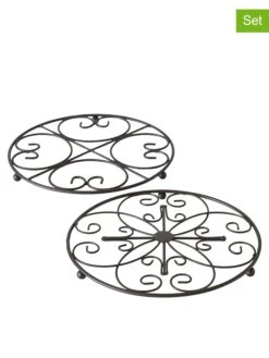 2-delige Set: Onderzetters "Rialta" Zwart - Ø 20 Cm