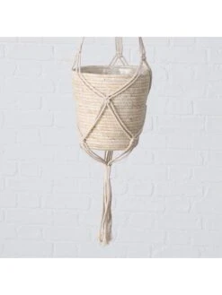 2-delige Set: Plantenmanden "Riseva" Crème -Boltze boltze 2 delige set plantenmanden riseva creme 2