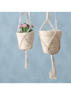 2-delige Set: Plantenmanden "Riseva" Crème -Boltze boltze 2 delige set plantenmanden riseva creme 3